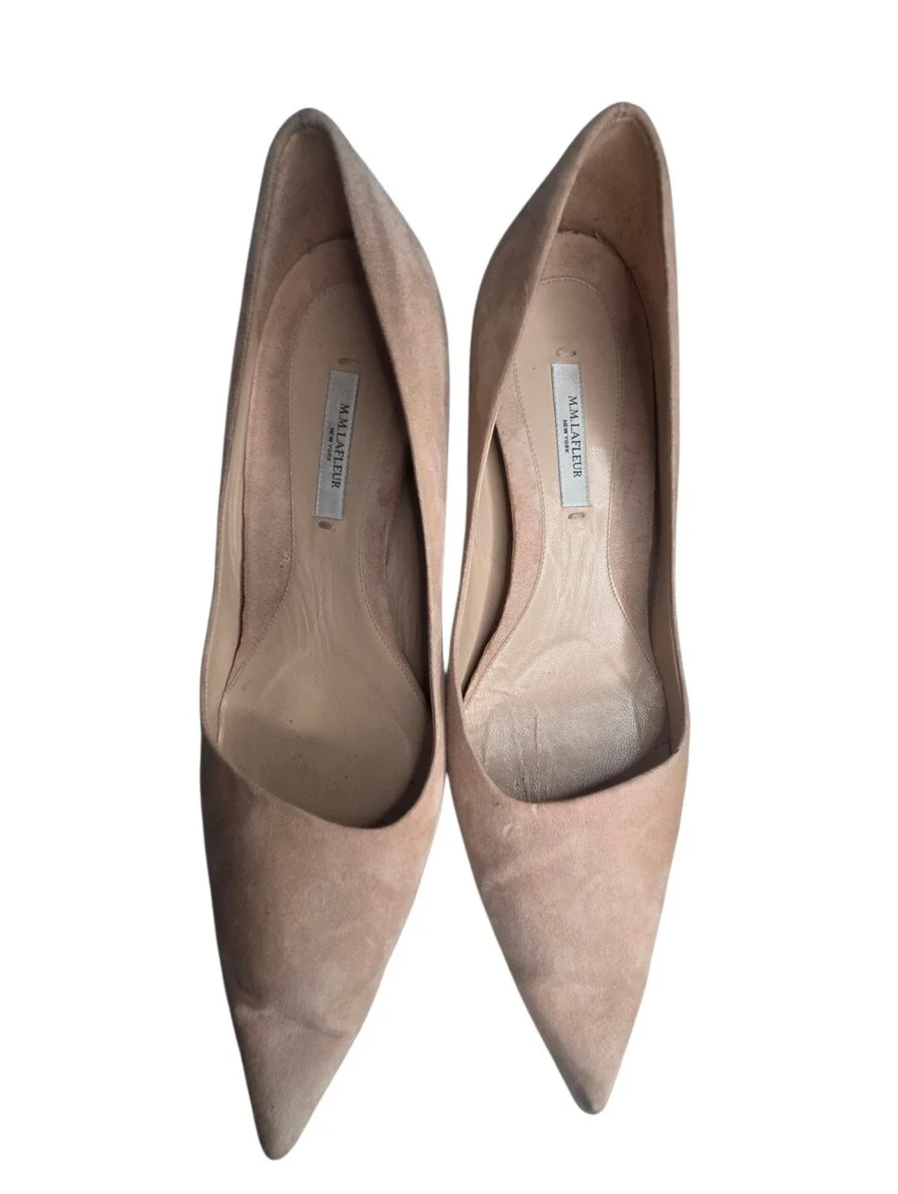 MM. Lafleur Beige Suede Pointed Toe Slip-On Stiletto Pumps US 9- 39.5